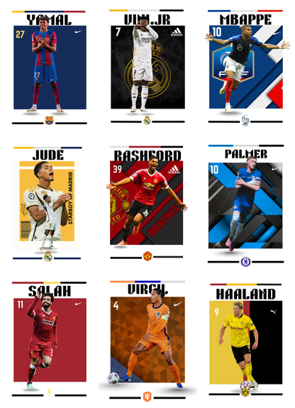 30 FOOTBALL PLAYERS POSTERS COLLECTION-A6 SIZE,(FREE SECRET GIFTS INSIDE🫰🏽)