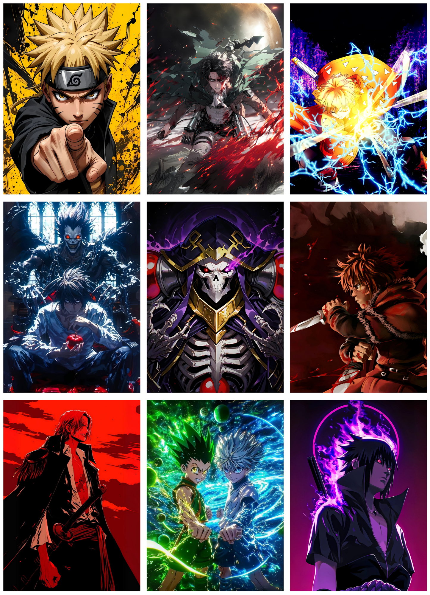 30 ANIME POSTER COLLECTION-A6 SIZE,(FREE SECRET GIFTS INSIDE🫰🏽)