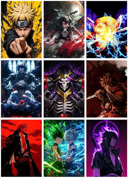 30 ANIME POSTER COLLECTION-A6 SIZE,(FREE SECRET GIFTS INSIDE🫰🏽)
