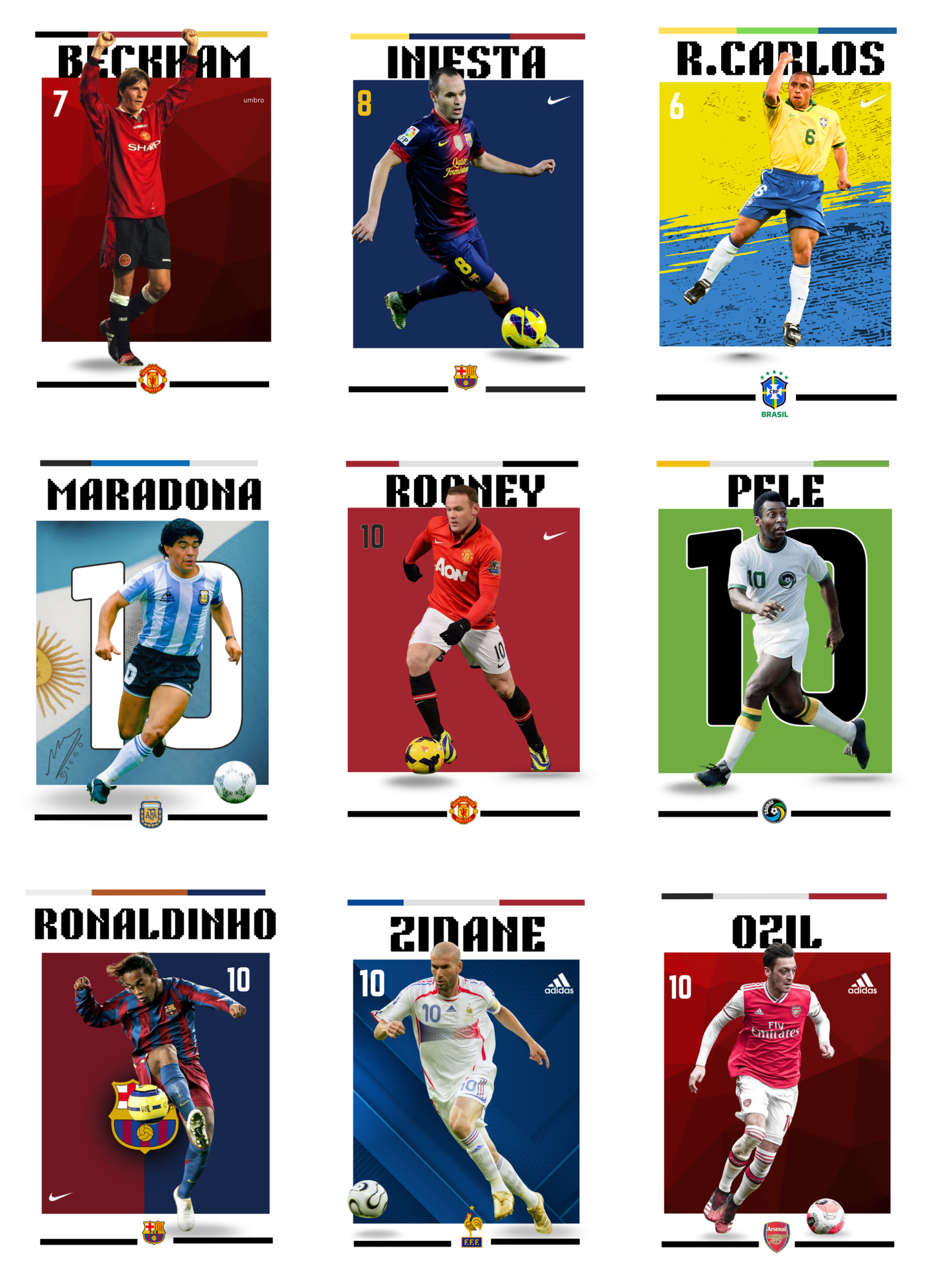 30 FOOTBALL PLAYERS POSTERS COLLECTION-A6 SIZE,(FREE SECRET GIFTS INSIDE🫰🏽)